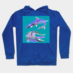 the king of the sea and the swamp the shark and the crocodile Hoodie